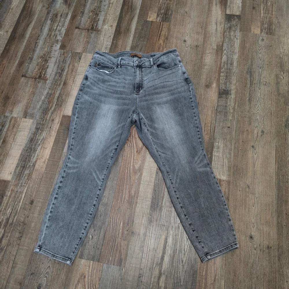 Judy Blue Slim Fit Jeans Women 20W Gray Faded High Rise Stretch Curvy Stretchy